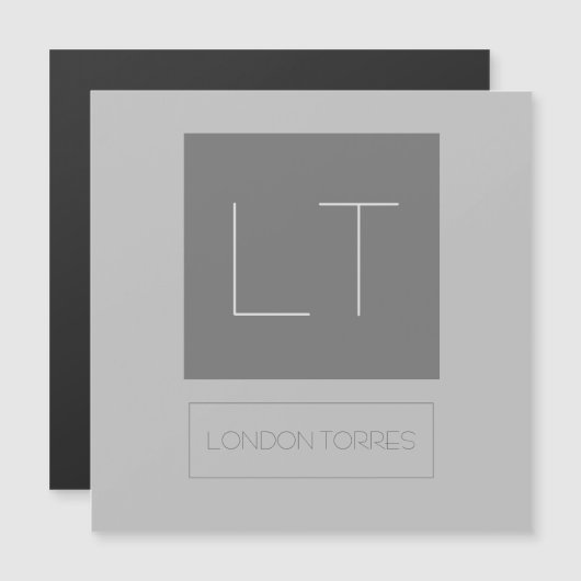 Attractive Monogram Grey Plain (Front/Back)