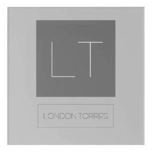 Attractive Monogram Grey Plain Acrylic Print