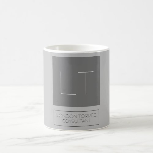 Attractive Monogram Grey Plain Chic Coffee Mug