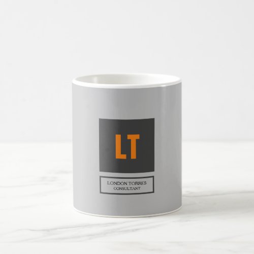Attractive Monogram Grey Plain Coffee Mug