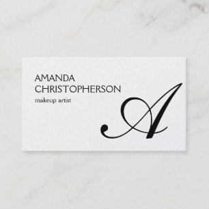 Attractive Monogram Makeup Artist Business Card