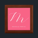 Attractive Monogram Pink White Modern Plain Gift Box<br><div class="desc">Plain Minimalist Modern Designs. They're all simple,  attractive,  unique.</div>