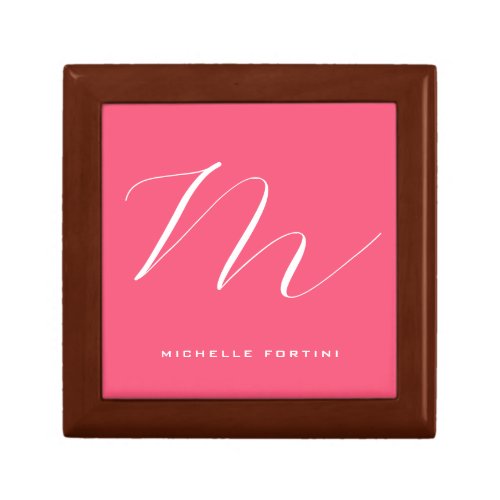 Attractive Monogram Pink White Modern Plain Gift Box