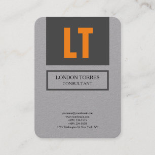 Attractive Monogram Premium Grey Plain Business Card