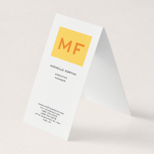 Attractive Monogram Yellow White Modern Minimalist Business Card