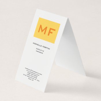 Attractive Monogram Yellow White Modern Minimalist Business Card by hizli_art at Zazzle