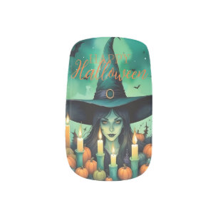 Attractive & Mystical Halloween Witch Conjures Minx Nail Art