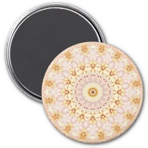 Attractive Pink and Yellow Floral Mandala Art Magnet