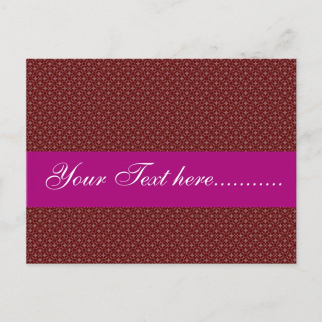 Attractive pink flowers on red background postcard (Front)