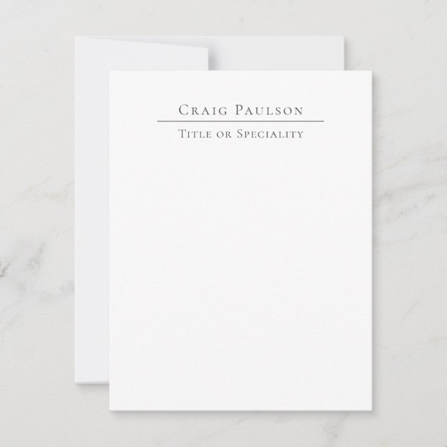 Attractive Professional Plain Minimalist Card (Front)