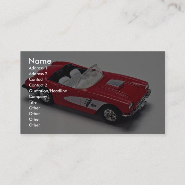 Attractive red Corvette Business Card (Front)