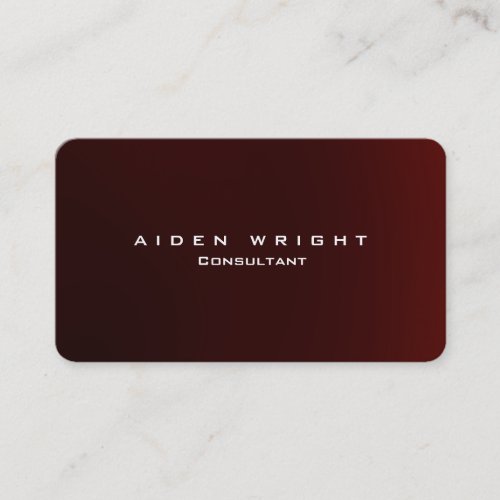 Attractive Reddish Brown Stylish Modern Minimalist Business Card