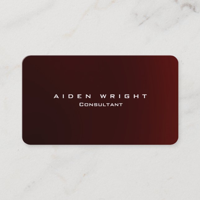 Attractive Reddish Brown Stylish Modern Minimalist Business Card (Front)