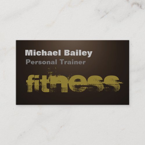 Attractive Sepia Brown Color Personal Trainer Business Card