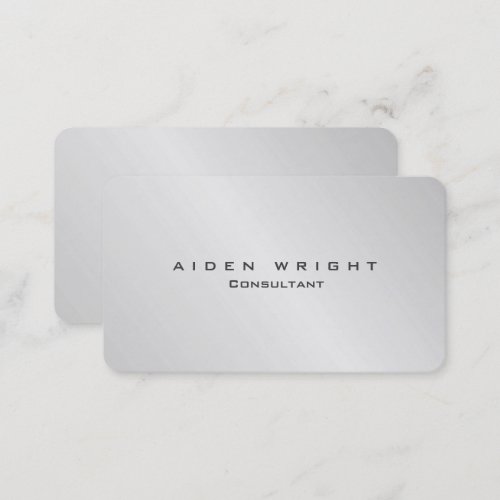 Attractive Silver Grey Stylish Modern Minimalist Business Card