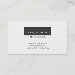 Attractive Simple Black White Premium Pearl Business Card