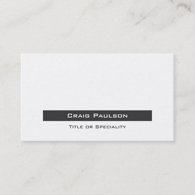 Attractive Simple Gray Black White Business Card (Front)