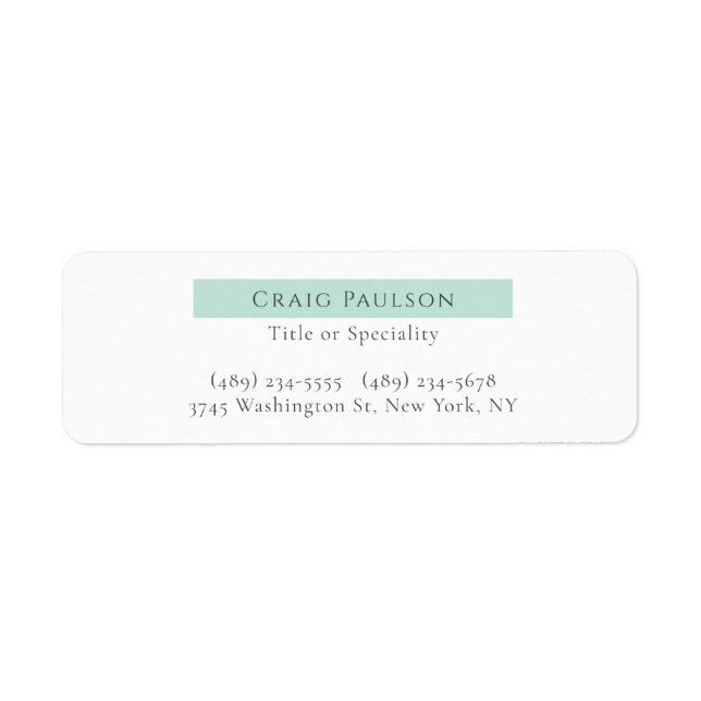 Attractive Simple Plain Professional Modern Label (Front)