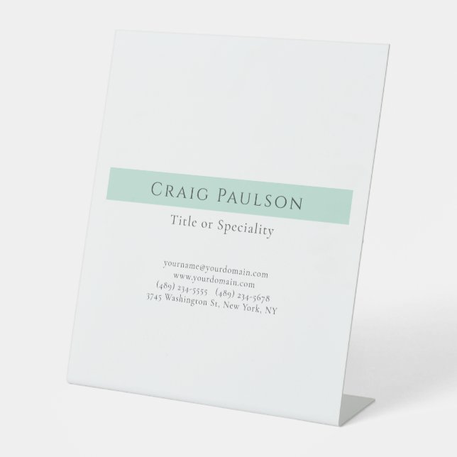 Attractive Simple Plain Professional Modern Pedestal Sign (Front)