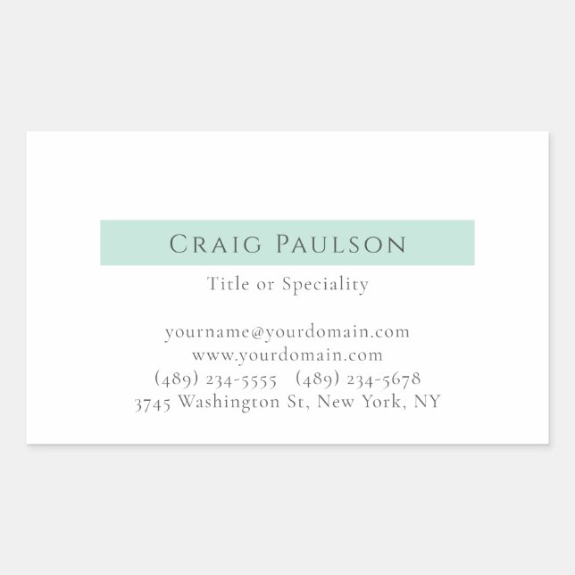Attractive Simple Plain Professional Modern Rectangular Sticker (Front)