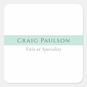 Attractive Simple Plain Professional Modern Square Sticker