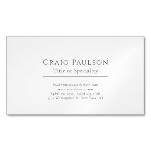 Attractive Simple Professional Plain Minimalist Business Card Magnet