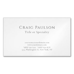 Attractive Simple Professional Plain Minimalist Business Card Magnet