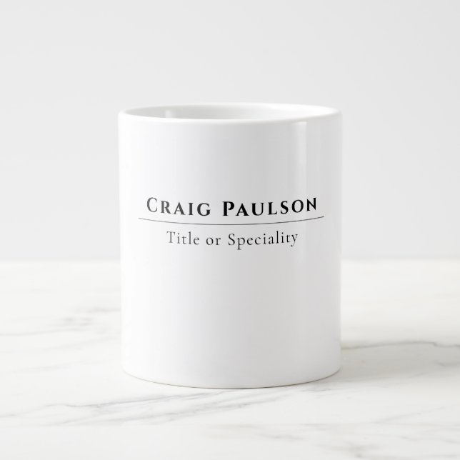 Attractive Simple Professional Plain Minimalist Giant Coffee Mug (Front)