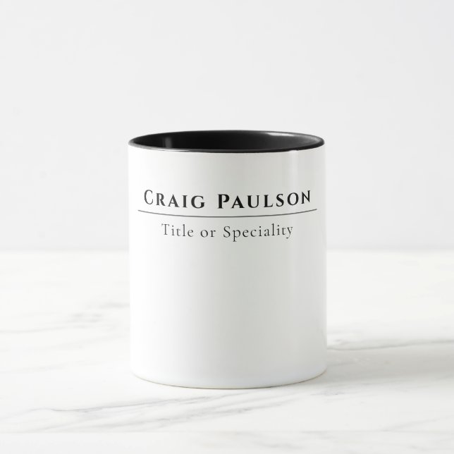 Attractive Simple Professional Plain Minimalist Mug (Center)
