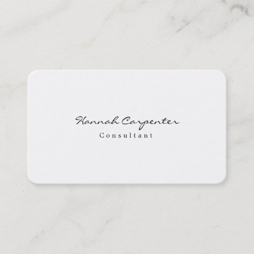 Attractive Stylish Simple Plain White Minimalist Business Card