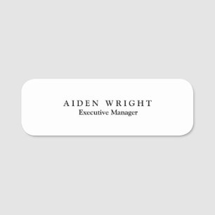 Attractive Trendy Stylish Modern Minimalist White Name Tag