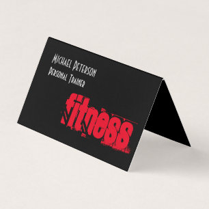 Attractive Unique Black Gray Personal Trainer Business Card