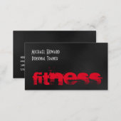 Attractive Unique Black Gray Red Personal Trainer Business Card (Front/Back)