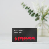Attractive Unique Black Gray Red Personal Trainer Business Card (Standing Front)