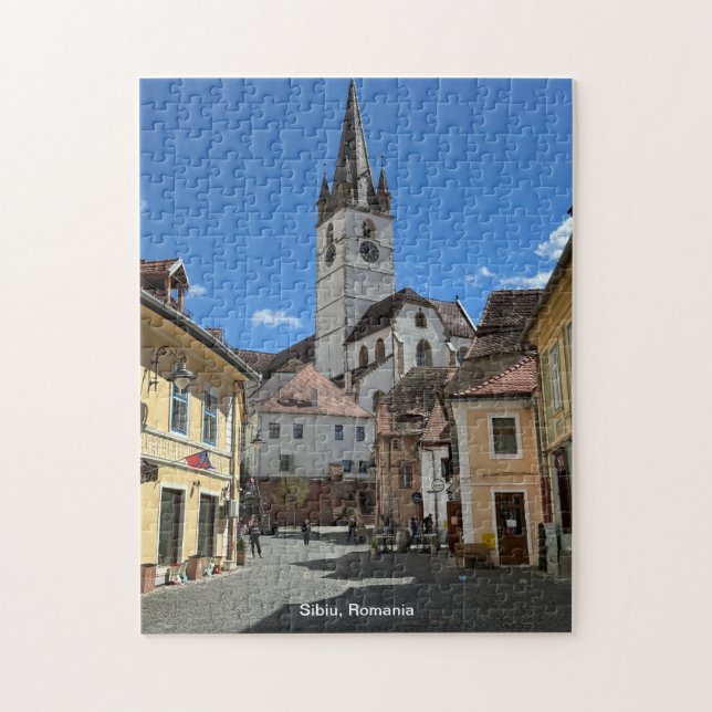 Attractive View of Sibiu, Romania on a Jigsaw Puzzle (Vertical)