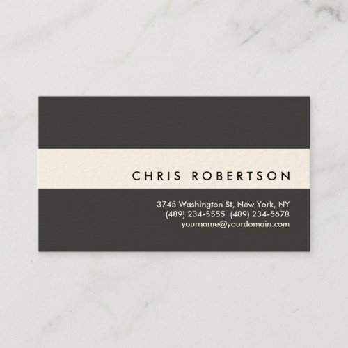 Attractive White Dark Grey Modern Business Card