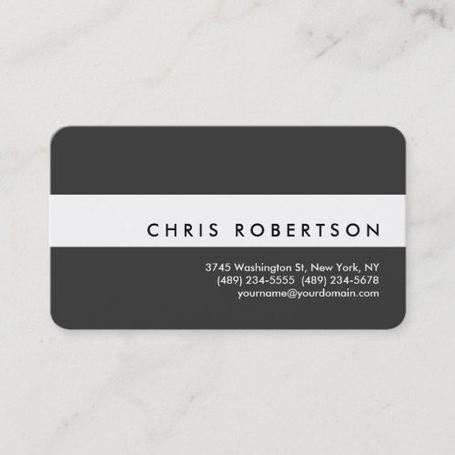 Attractive White Grey Rounded Corner Business Card