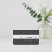 Attractive White Grey Rounded Corner Business Card (Standing Front)