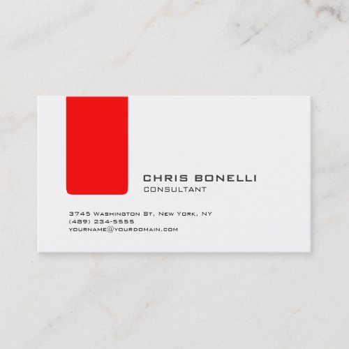Attractive White Red Stripe Trendy Business Card