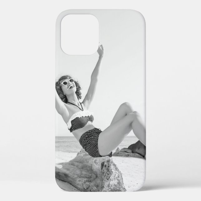 Attractive young woman in bikini on the beachvinta Case-Mate iPhone case (Back)
