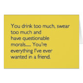 **ATTRIBUTES OF A BEST FRIEND** BIRTHDAY CARD (Front Horizontal)