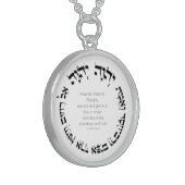 Attributes of Divine Mercy Hebrew Jewish Prayer Sterling Silver Necklace (Front Left)