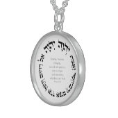 Attributes of Divine Mercy Hebrew Jewish Prayer Sterling Silver Necklace (Front Right)