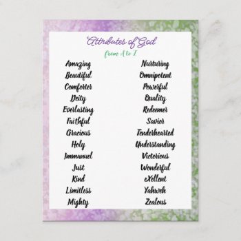 Attributes Of God From A To Z Enclosure Card by seashell2 at Zazzle