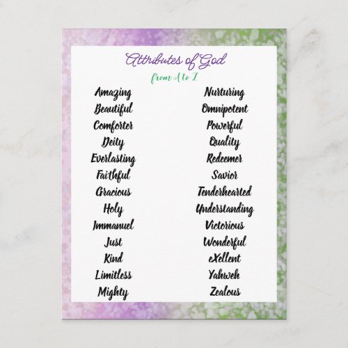 Attributes of God from A to Z Enclosure Card