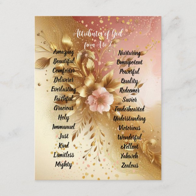 Attributes of God from A to Z Ombre Enclosure Card (Front)