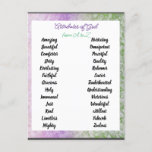 Attributes of God from A to Zed Postcard