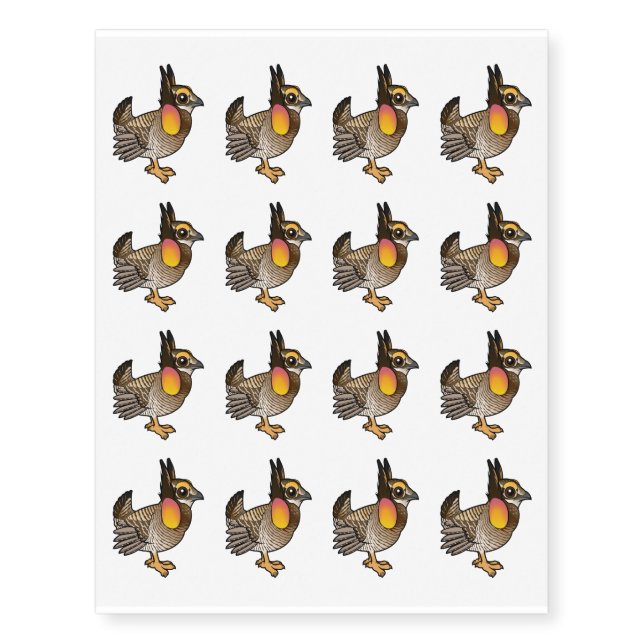 Attwater's Prairie Chicken Temporary Tattoos (Front)