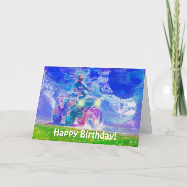 ATV All Terrain Vehicle Fun Birthday Card (Front)