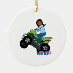 ATV Girl Ceramic Ornament